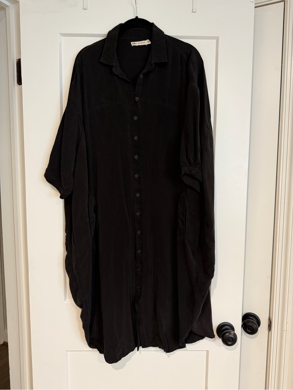 SBJ Austin 100% Cupro Oversized Shirt Dress Tunic • OS
